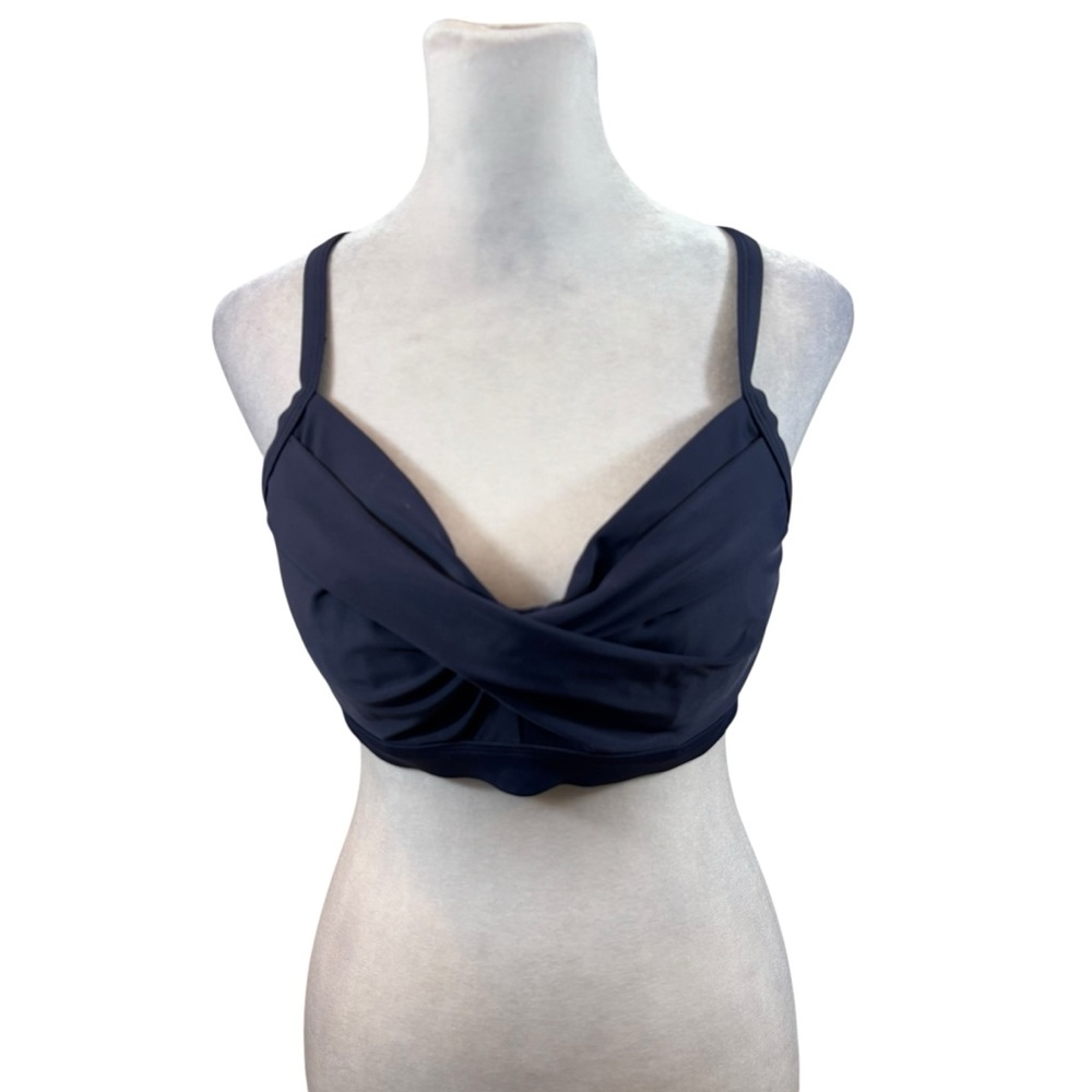Athleta Brand Ladies‎ Navy Blue Surplice Bikini Top Size 36 B/C